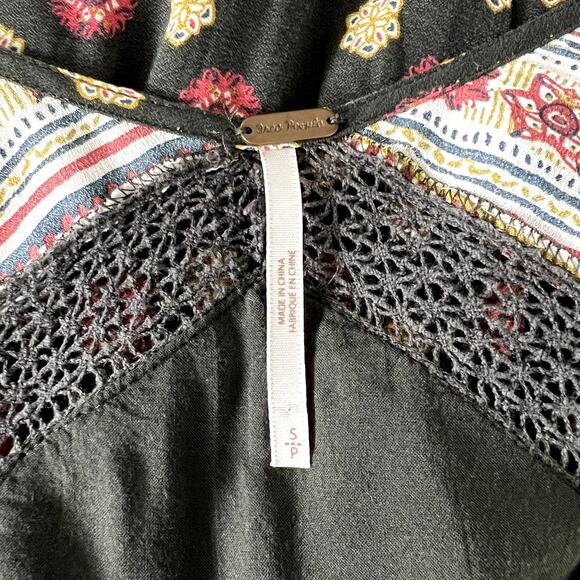 Free People Rain Or Shine Mini Dress Tunic Bohemian Pebble Womens Small - Picture 7 of 9